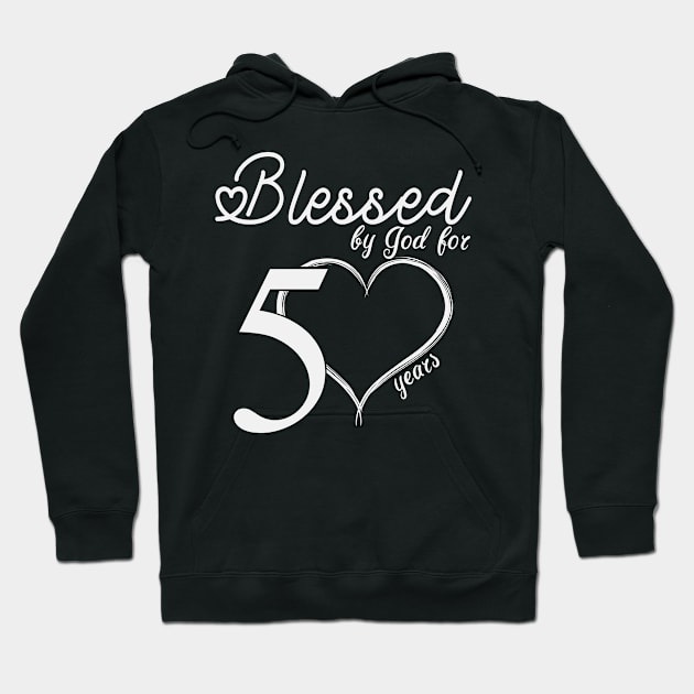 Blessed by god for 50 years old with white heart in black gifts Hoodie by BijStore